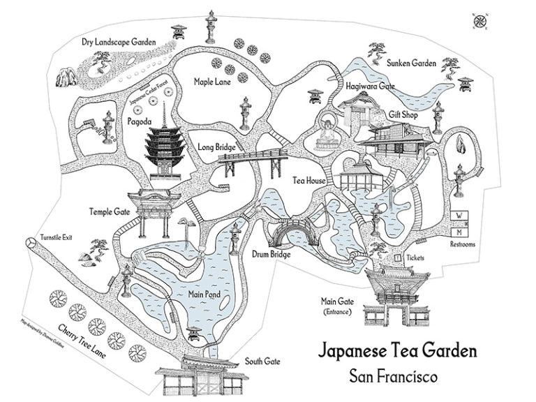 SF Japanese Tea Garden Map – Gold Dew Gardens
