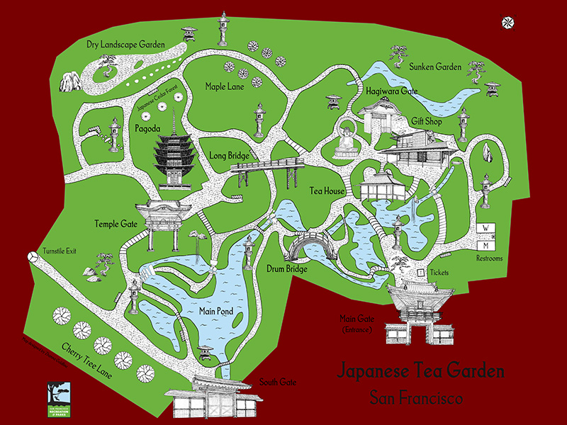 SF Japanese Tea Garden Map